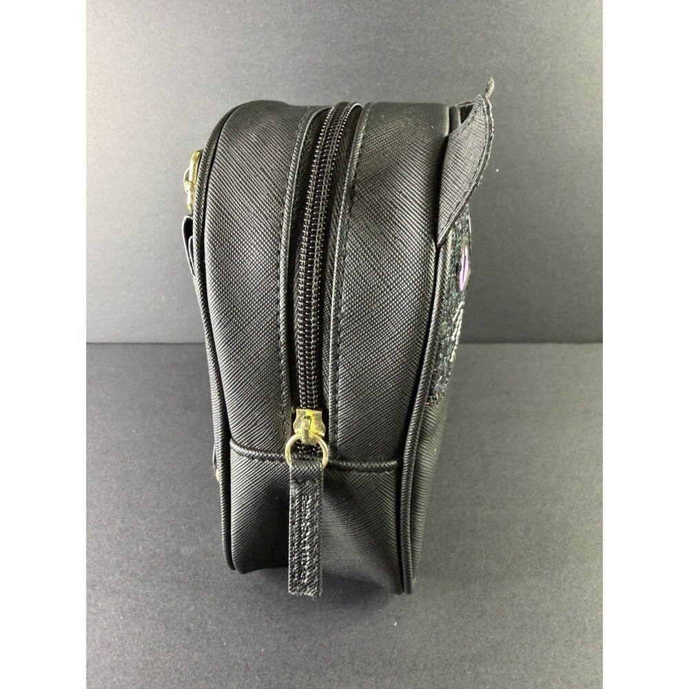 NWT Bath & Body Works Black Cat Cosmetic Makeup Bag / Mini Backpack Glittery - Picture 4 of 6